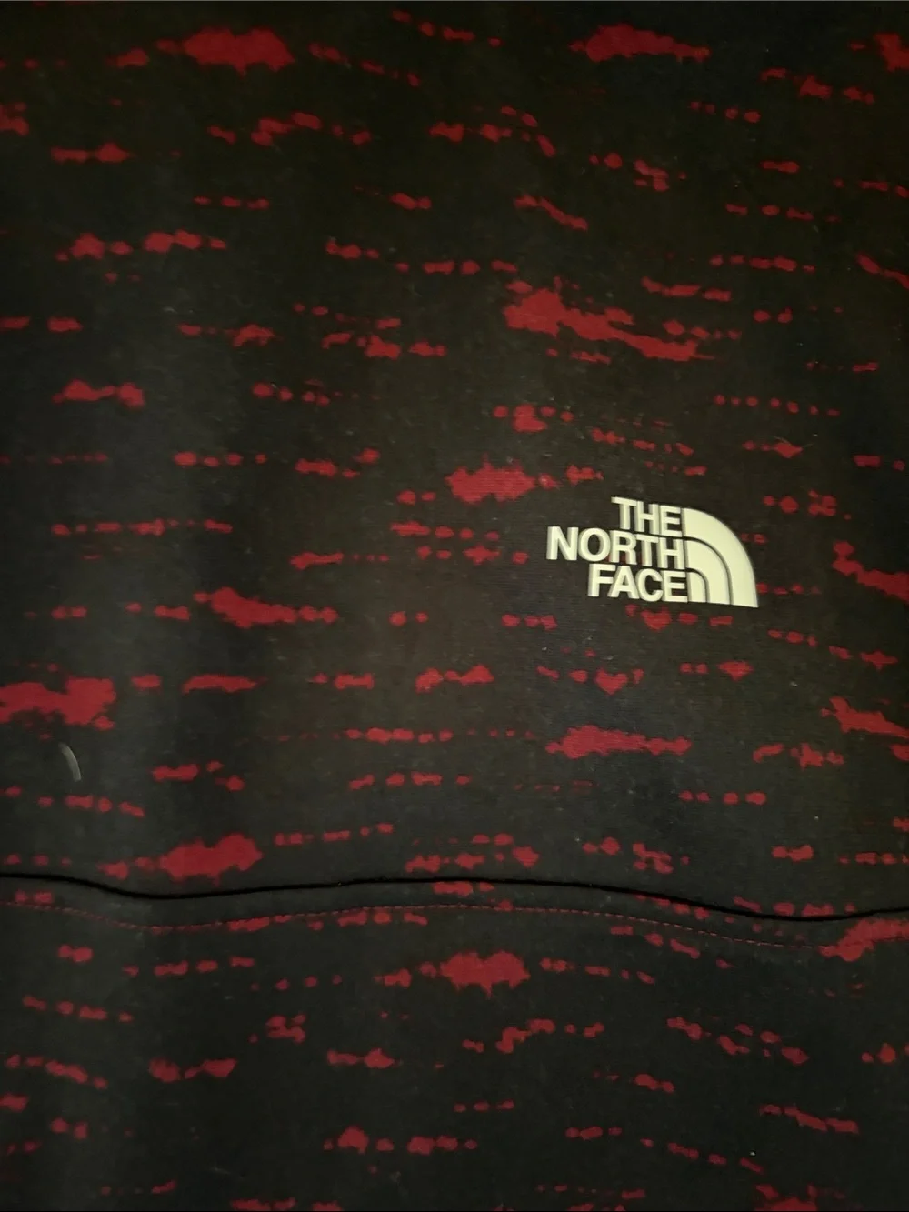 The North Face Black with Maroon Speckle Half-Zip Pullover